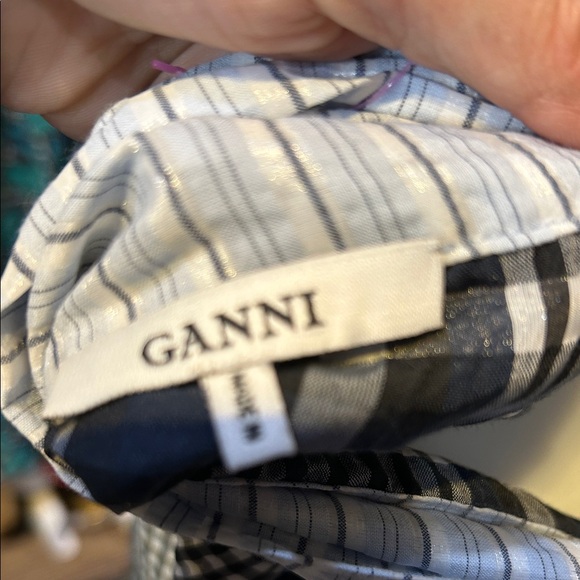 Ganni Asymmetrical blue and White Skirt - Picture 6 of 7